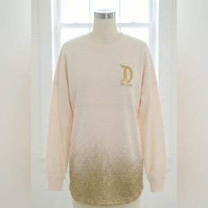 Disneyland Resort Spirit Jersey Pink Chamagne Gold Glitter Long Sleeve *Rare*